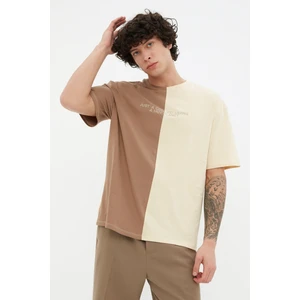 Trendyol Brown férfi 100% biopamut póló