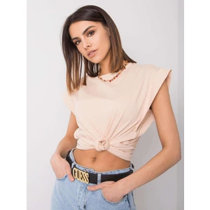 Peach-colored Kayla RUE PARIS cotton t-shirt