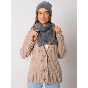 RUE PARIS Dark gray knitted winter set
