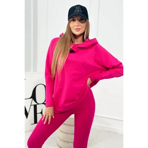 Set Cotton Sweatshirt + Leggings Fuchsia