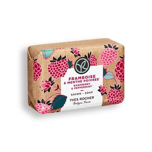 Yves Rocher Bain de Nature tuhé mydlo na ruky Raspberry & Peppermint 80 g