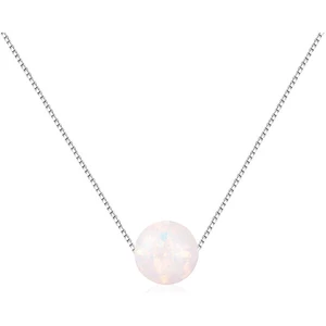 JVD Stříbrný náhrdelník s růžovým syntetickým opálem SVLN0166XF6O100