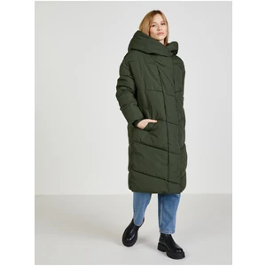 Khaki Women's Long Quilted Oversize Hooded Coat Noisy May Tal - Women