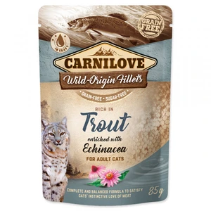 CARNILOVE cat  kapsa ADULT  TROUT/echinacea - 85g