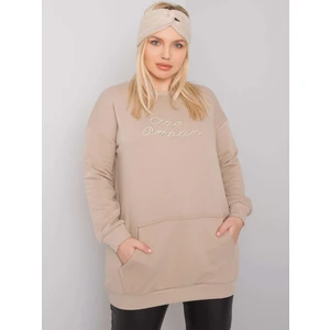 Beige kangaroo sweatshirts of larger size