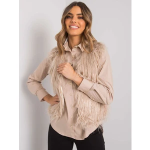 Beige women's Moncalieri OCH BELLA fur vest