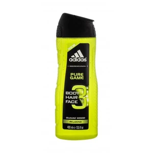 Adidas Pure Game sprchový gel na obličej, tělo a vlasy 3 v 1 400 ml