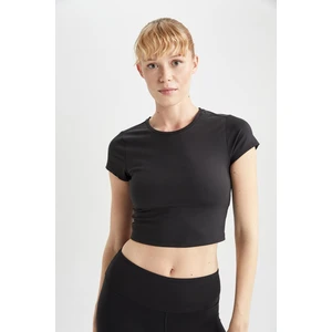 DEFACTO Crop Top Crew Neck Short Sleeve T-Shirt
