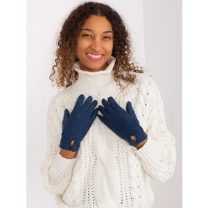 Dark blue gloves with geometric patterns