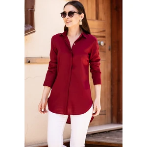 armonika Women's Claret Red Tunic Shirt