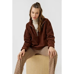 Koton Oversized Stand-Up Neck Zippered Sweatshirt