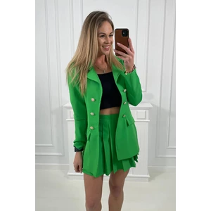 Elegant set of jackets with a skirt of green color