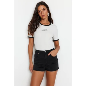 Trendyol Black High Waist Denim Shorts