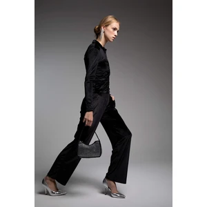 DEFACTO Wide Leg Velvet Trousers