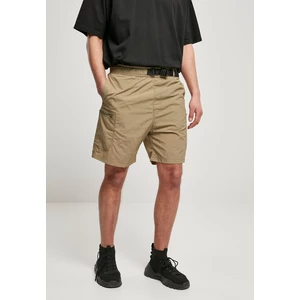 Adjustable khaki nylon shorts