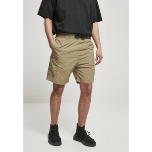 Adjustable khaki nylon shorts