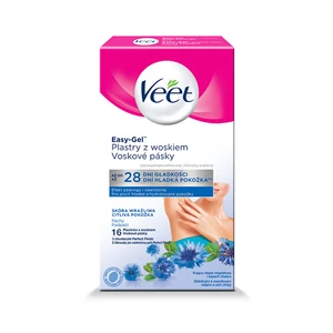 Veet Easy-Gel depilační voskové pásky na podpaží pro citlivou pokožku 16 ks