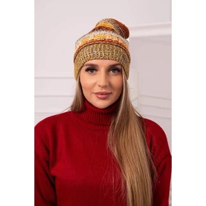 Cap with fleece Patrycja K254 mustard+khaki