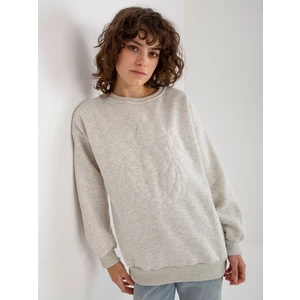 Light grey hoodless sweatshirt with embroidery
