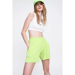 Trend Alaçatı Stili Shorts - Grün - High Waist