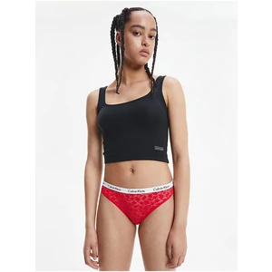 Červené dámské krajkové kalhotky Calvin Klein Underwear - Dámské