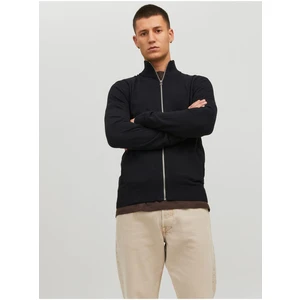 Black Men's Zippered Sweater Jack & Jones Emil - Men