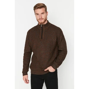 Trendyol Sweater - Brown - Slim fit