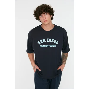 Trendyol T-Shirt - Dunkelblau - Oversize