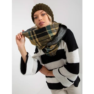 Women's black-beige checkered winter trousers