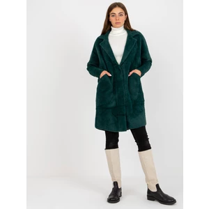Dark green alpaca coat with Eveline wool