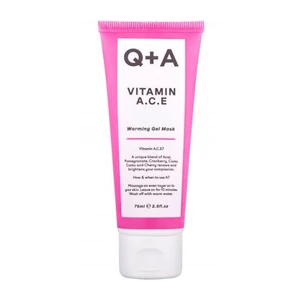 Q+A Activated Charcoal zklidňující gelová maska s vitamíny A, C, E 75 ml