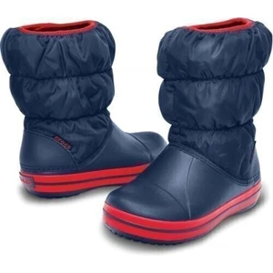 Crocs Kids' Winter Puff Boot Navy/Red 30-31
