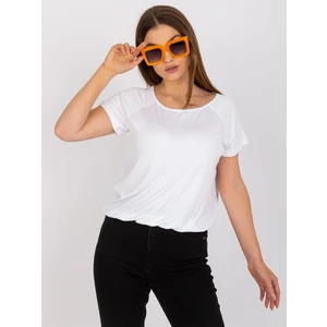 Basic white blouse with short sleeves