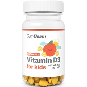 GymBeam Vitamin D3 for Kids podpora správného fungování organismu pro děti příchuť Orange 120 tbl