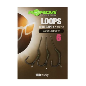 Korda hotové návazce loop rigs df wide gape barbless 8,2 kg-háček 4