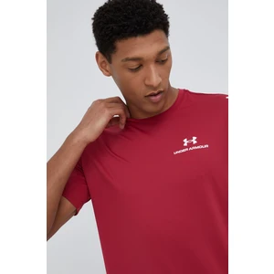 Tričko Under Armour 1366138 pánske, bordová farba, s potlačou