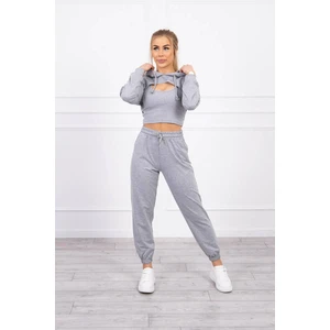 3-piece cotton set gray