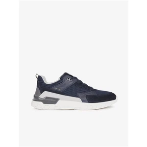 Dark Blue Men's Suede Sneakers Geox Grecale - Men