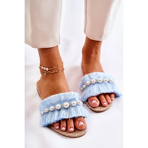 Lady's slippers with Ramisa blue belt