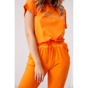 Women's summer set with orange lace