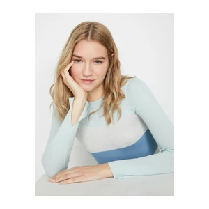 Koton Damski niebieski kolor blok sweter