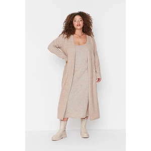 Trendyol Curve Beige Soft Knitted Cardigan-Dress 2-Pack