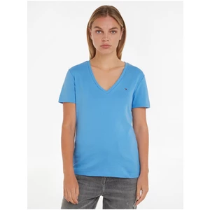 Modré dámské tričko Tommy Hilfiger - Dámské