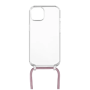 Pouzdro FIXED Pure Neck s růžovou šňůrkou na krk pro Apple iPhone 14