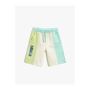 Koton Printed Color Transition Shorts with Tie Waist Elasticated