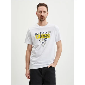 Bílé pánské tričko Guess Blurri - Pánské