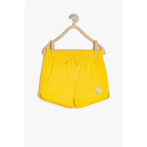 Koton Yellow Baby Girl Glitter Detailed Shorts