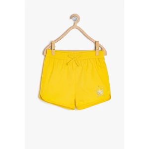 Koton Yellow Baby Girl Glitter Detailed Shorts