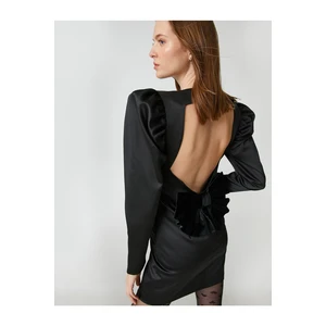 Koton Rachel Araz X - Open Back, Bow Detail Satin Mini Evening Dress