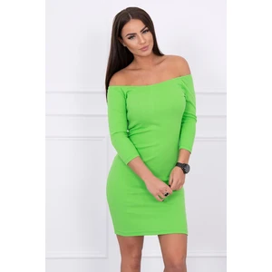 Dress fitted - ribbed green